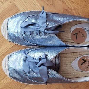 [NEW] COACH Ramira Glitter SIlver-Blue Espadrilles